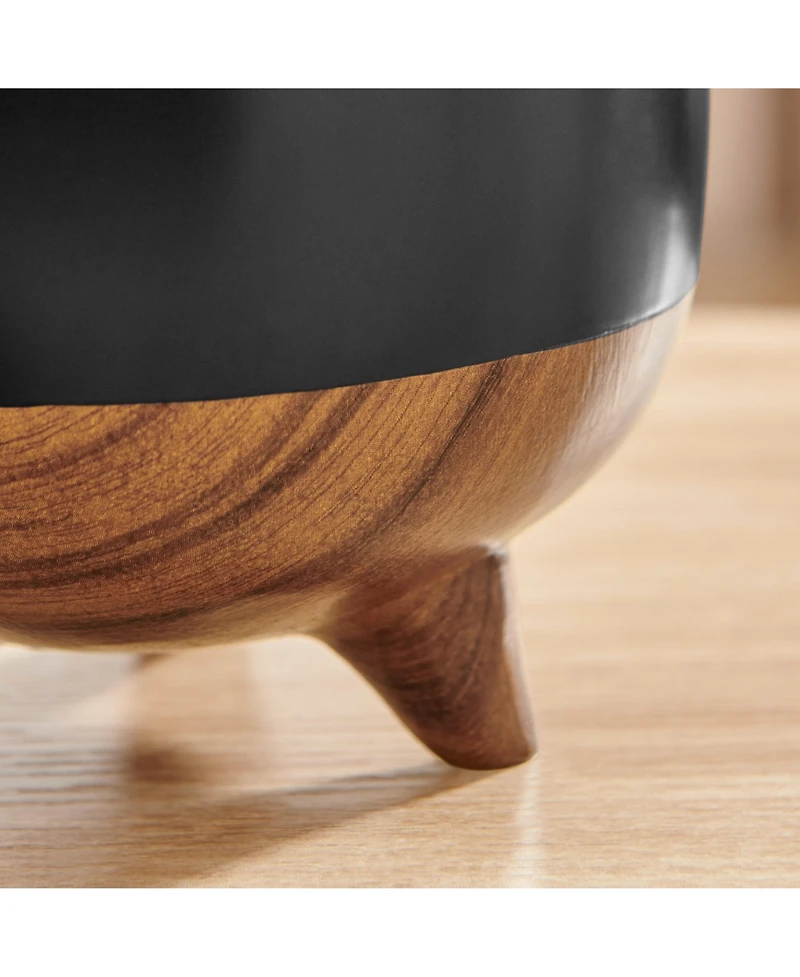 Danya B Milo Mortar Two Tone Flower Pot Planter Cachepot Set of 2 Sizes - Black and Walnut