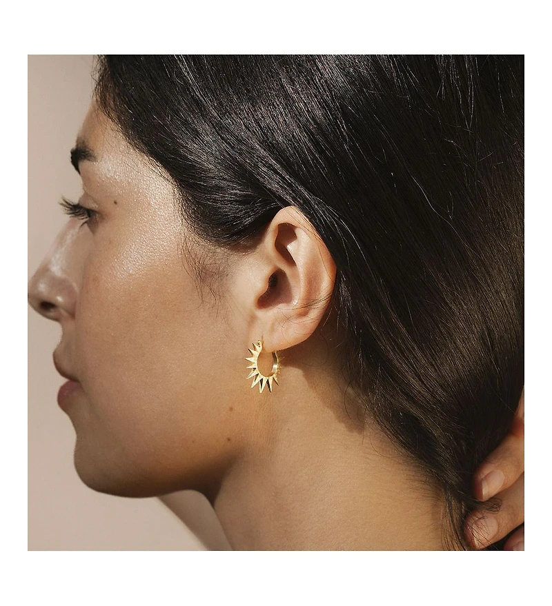 Incandescent Glow Starburst Hoop Earrings