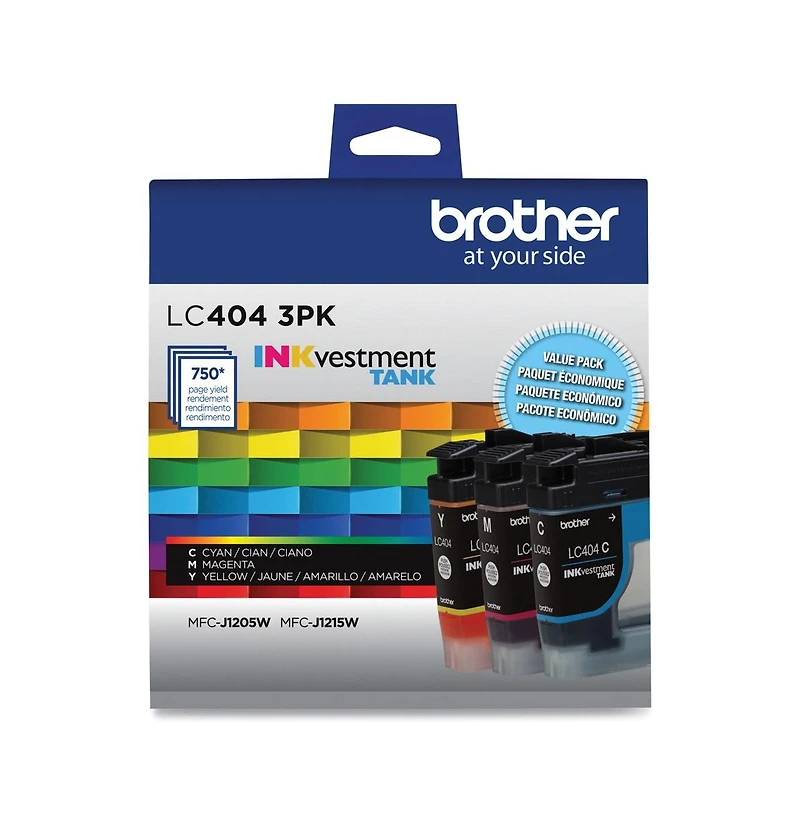 Brother LC4043PK INKvestment 750 Page-Yield Ink - Cyan/Magenta/Yellow (3/Pack