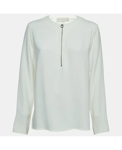 Pre-Owned Stella Mccartney Women's Off White Crepe Long Sleeve Blouse
