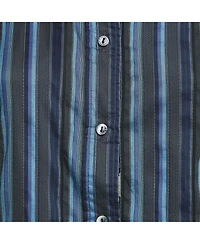 Pre-Owned Dolce & Gabbana Women's Blue Striped Cotton Full Sleeve Shirt