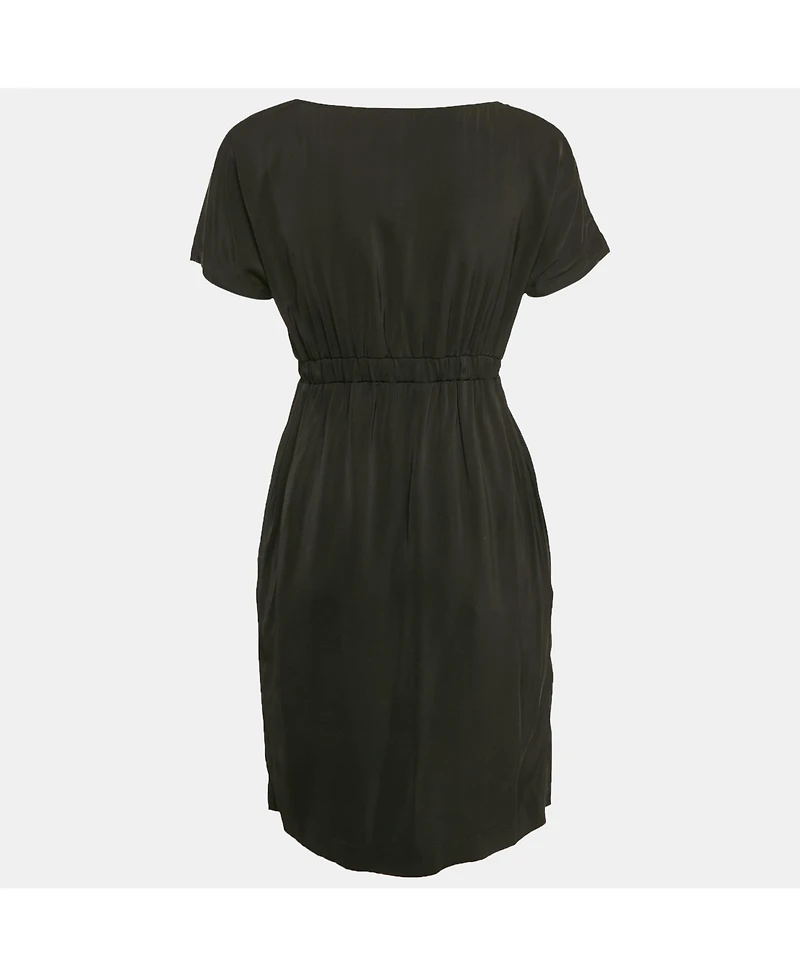 Pre-Owned Love Moschino Women's Black Jersey Ruched Mini Dress