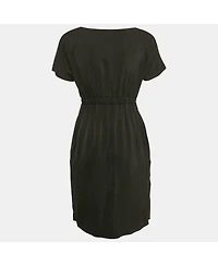 Pre-Owned Love Moschino Women's Black Jersey Ruched Mini Dress