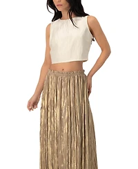 Ivonne Women's Cropped Sleeveless Top with Back Zip