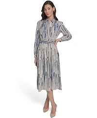 Calvin Klein Women's Balloon-Sleeve Printed Dress