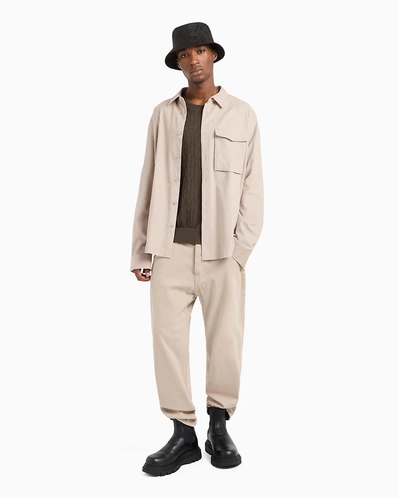 A|X Armani Exchange Men's Jacquard Allover Debossed Logo Crewneck Sweater