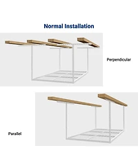 Fleximounts Ohk Series Ceiling Mounted Overhead Garage Storage Rack, White — 48" X 72"