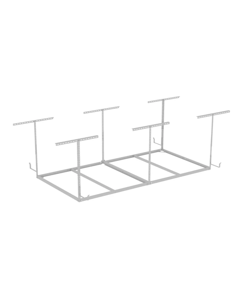 Fleximounts Ohk Frame-Only Ohk Series Ceiling Mounted Overhead Garage Storage Rack, White — 48" X 96"
