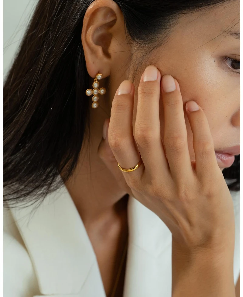 Bearfruit Jewelry 18K Gold Plated Sterling Silver Sleek and Chic Ring Set Holiday Gift Idea