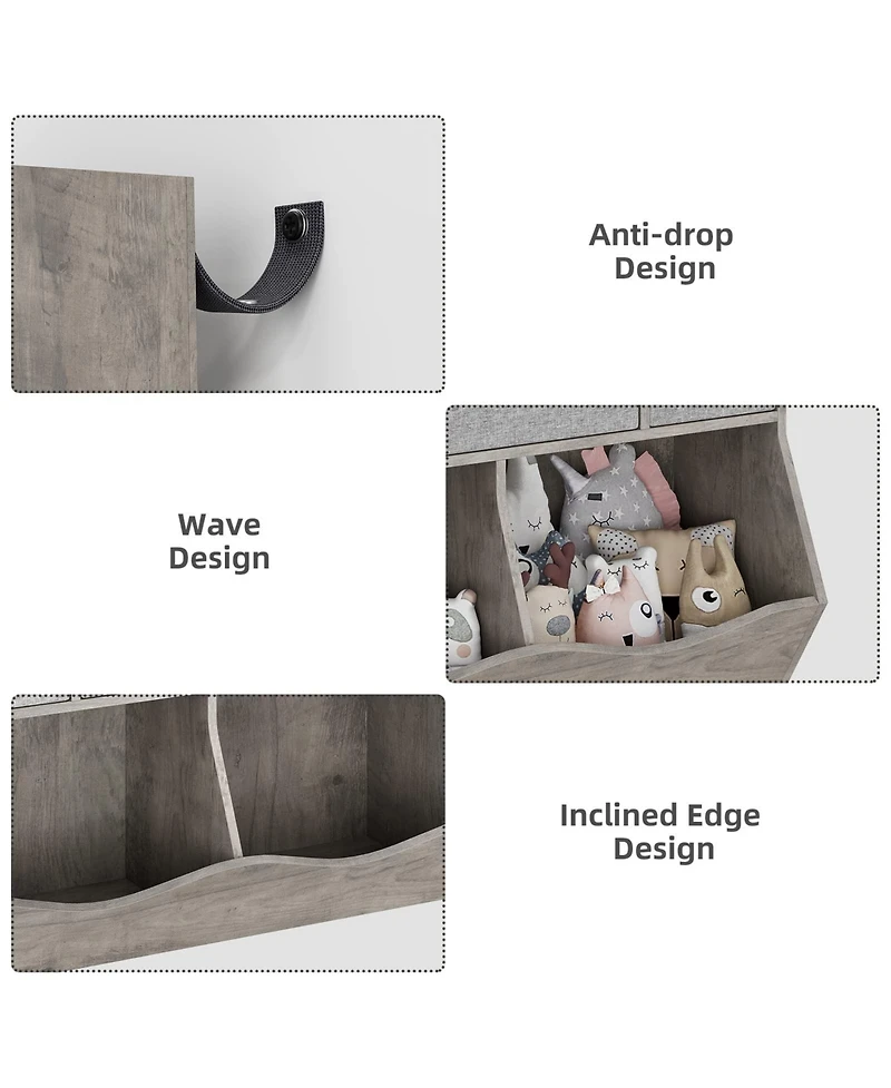 gaomon Kids Toy Storage Organizer, Bookshelf with 2 Bookshelfs