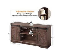 Gaomon Tv Stand for 65 Inch Tv, Entertainment Center with Storage and Sliding Barn Doors