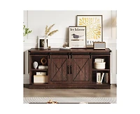 Gaomon Tv Stand for 65 Inch Tv, Entertainment Center with Storage and Sliding Barn Doors