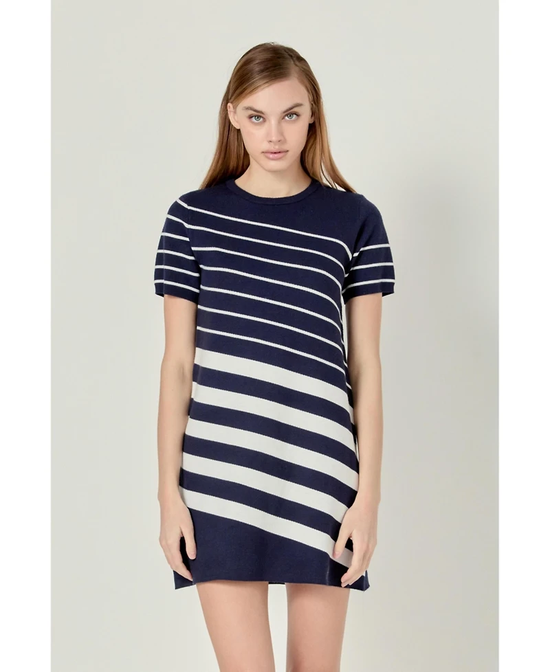English Factory Women's Multi Stripe Mini Dress