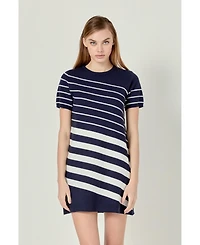 English Factory Women's Multi Stripe Mini Dress