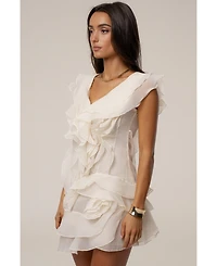 Jluxlabel Women's Dove Chiffon Mini Dress.