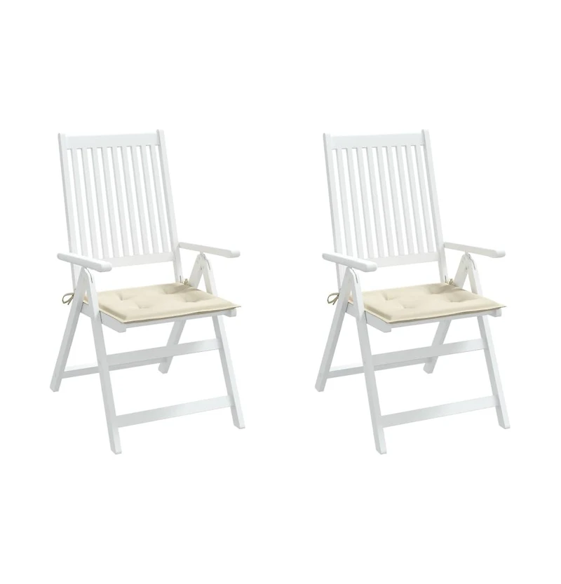 vidaXL Chair Cushion Set of 2 Cream Oxford fabric