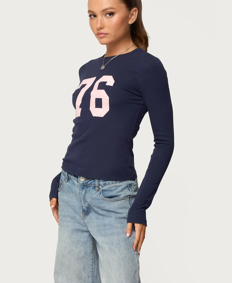 Edikted Womens 76 Long Sleeve T Shirt