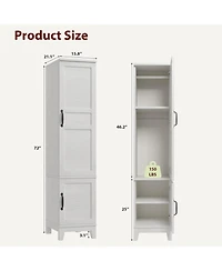 Gaomon 72" Narrow Armoire Wardrobe Closet with 2 Doors, Adjustable Shelves & Hanging Rod, Wooden Bedroom Storage Cabinet