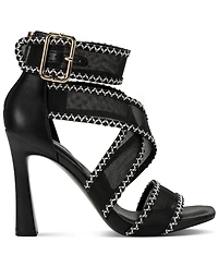 Karl Lagerfeld Paris Women's Careliz Trim Ankle Heel Sandals