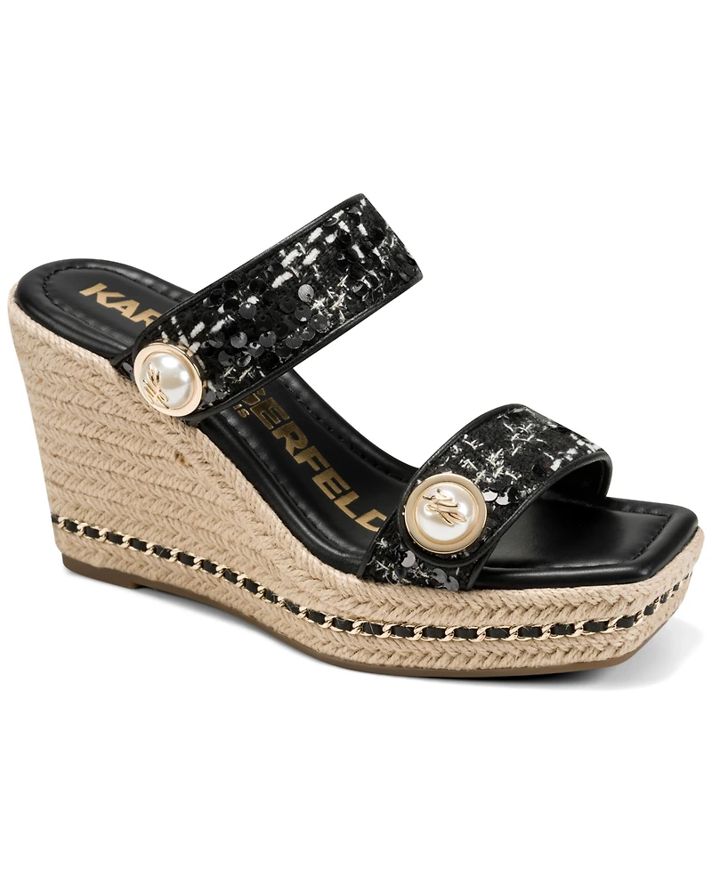 Karl Lagerfeld Paris Women's Carsen Wedge Sandals