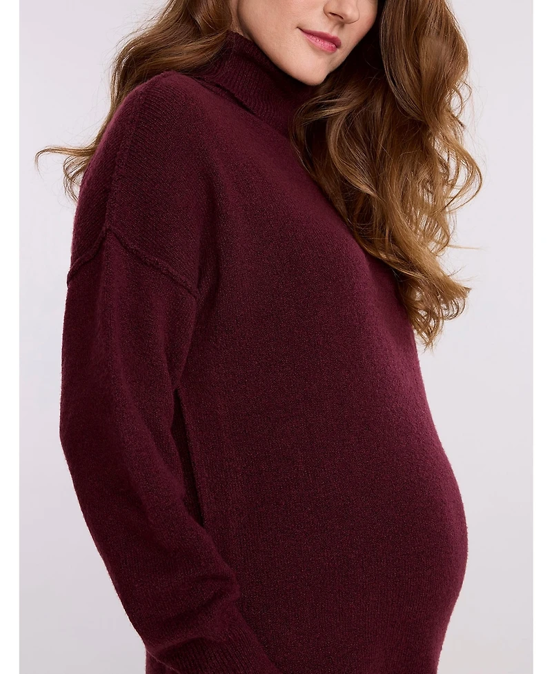 Motherhood Maternity Maternity Motherhood Long Sleeve Turtleneck Sweater Tunic Dress