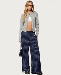 Edikted Women's Mercer Pinstripe Wide Leg Sweatpants