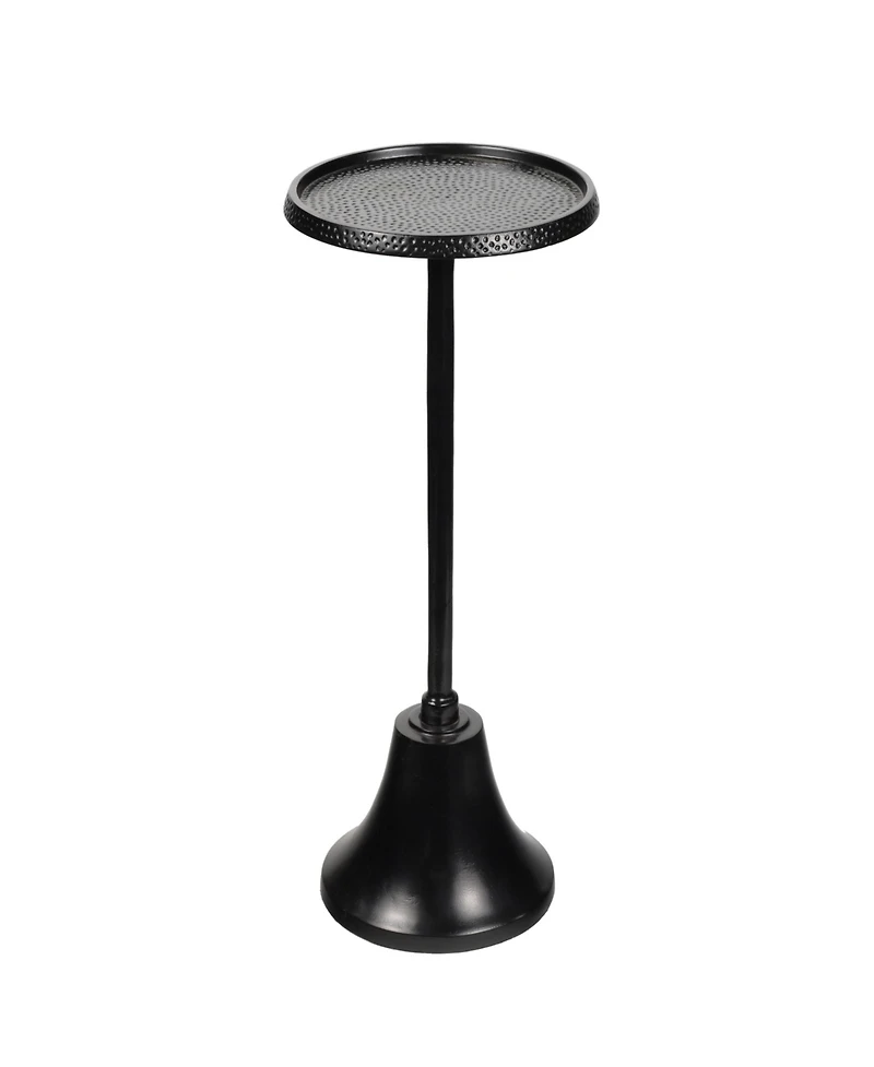 Jonathan Y Irida 24" Art Deco Designer Pedestal Drink Table and Decorative End with Hammered Round Top Bell Base