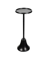 Jonathan Y Irida 24" Art Deco Designer Pedestal Drink Table and Decorative End with Hammered Round Top Bell Base