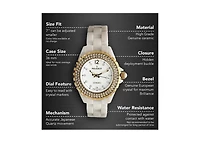 Peugeot Women's 36mm White Ceramic Watch with Gold Crystal Bezel