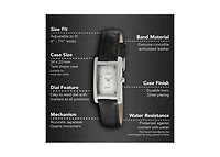 Peugeot Women's Watch 34x20mm Contour Dress Black Leather Strap