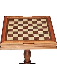 Sugift 3-in-1 Chess Checkers Backgammon Table Set 18" Wooden Game Table