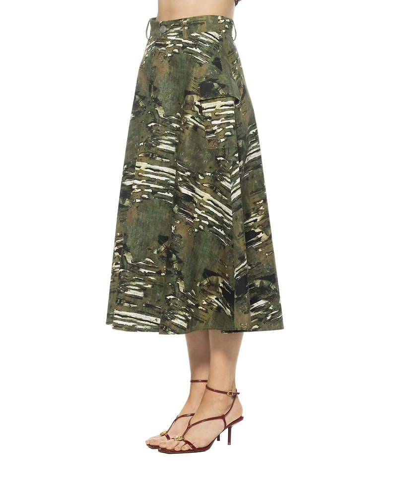 Alexia Admor Women's Avery Cargo Midi Skirt with Belt Loops