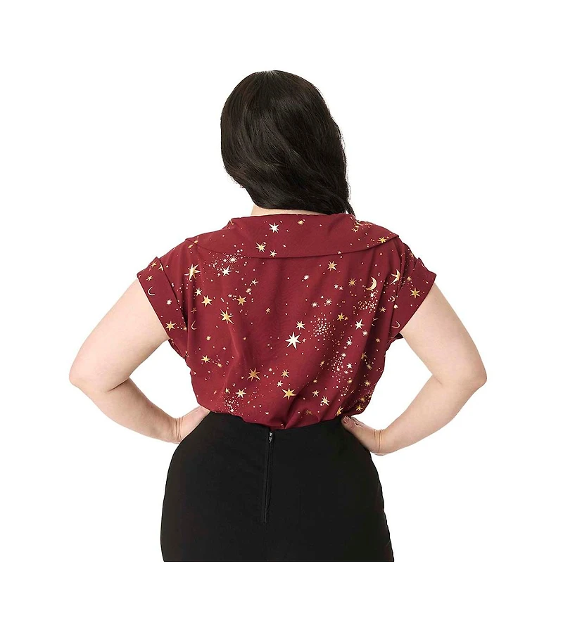 Unique Vintage Plus 1960s Twill Sleeveless Blouse