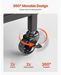 Mecale Fishing Rod Holder, 10-Rod Mobile Pole Rack Cart with Wheels for Garage or Home Fishing Gear Storage