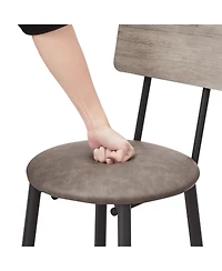 sumyeg Bar Table Set with 4 Cushioned Backrest Stools, 47.24'' L x 23.62'' W x 35.43'' H