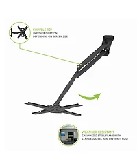 Kanto PS400SG Stainless Steel Full-Motion Single Stud Outdoor Mount for 30” - 70” TVs