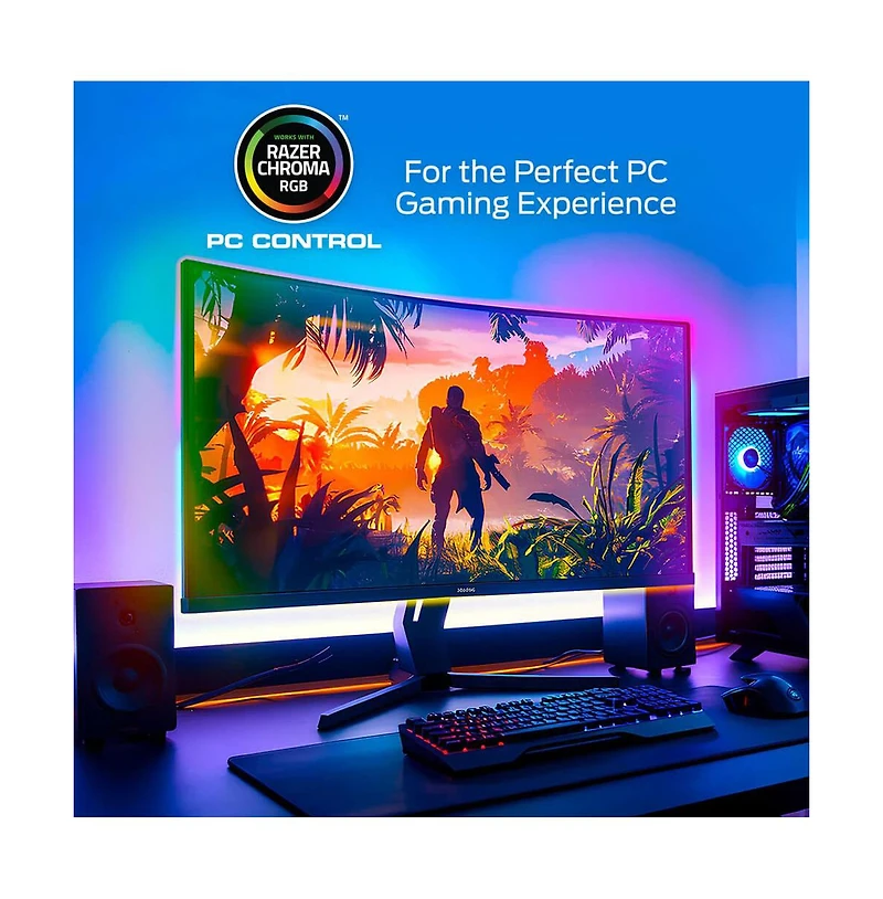 Monster Cable Smart Lighting Hdmi Color Sync Led Strip for TVs Up to 85 Inches