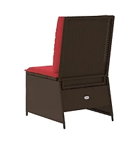 vidaXL Reclining Patio Sofa Brown Pe Rattan Single seat