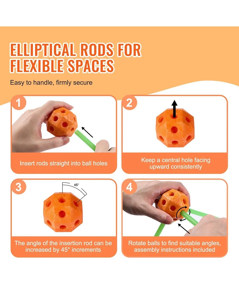 Mecale Fort Kit: 140 Pcs Glow-in-Dark Stem Set with 96 Rods & 44 Balls for Kids Ages 4–8+