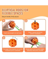 Mecale Fort Kit: 140 Pcs Glow-in-Dark Stem Set with 96 Rods & 44 Balls for Kids Ages 4–8+