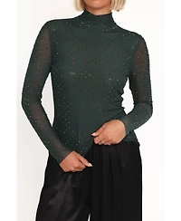 Petal and Pup Women's Alejandra Embellished Mesh Top.