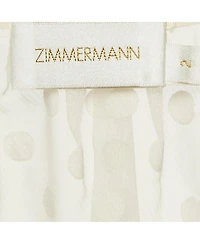 Pre-Owned Zimmermann Women's Dotted Crepe Fil Coupe Pleat Detail Top
