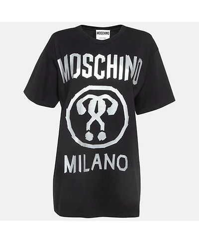 Pre-Owned Moschino Women's Couture Double Question Mark Print Cotton T-Shirt