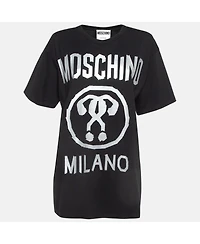 Pre-Owned Moschino Women's Couture Double Question Mark Print Cotton T-Shirt