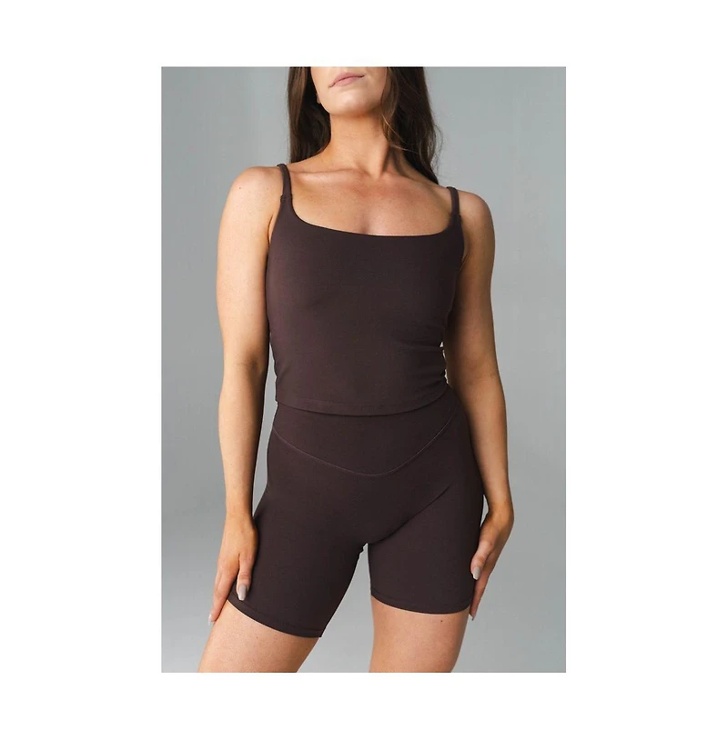 Vitality Women's Plus Sizes Cloud Ii Scoop Tank Top with Adjustable Straps and Built-In Bra