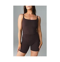 Vitality Women's Plus Sizes Cloud Ii Scoop Tank Top with Adjustable Straps and Built-In Bra