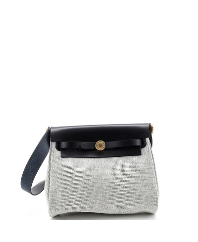 Pre-Owned Hermes 20 Herbag Zip Toile and Leather