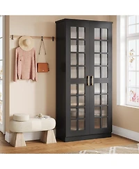 Tribesigns 71-Inch Tall Shoe Cabinet with Doors, 8-Tier Storage Adjustable Shelves, Modern Organizer Rack