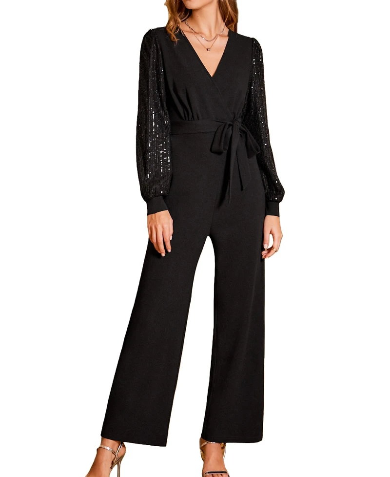 Cupshe Women's Starlit Voyage Black Jumpsuit