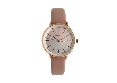Peugeot Women's 30mm Modern Calfskin Leather Strap Watch